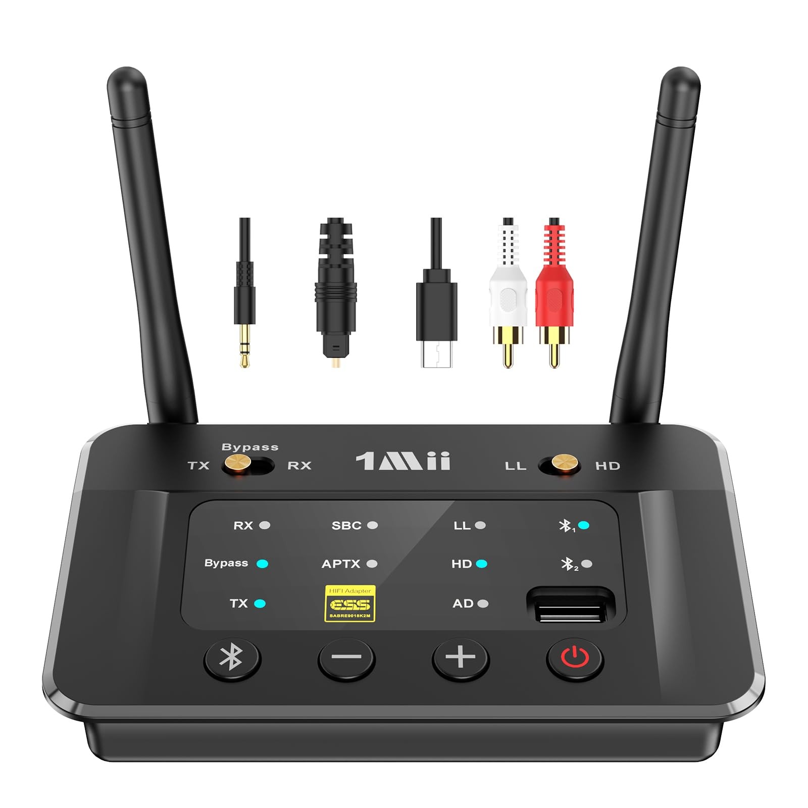 1Mii B03S Bluetooth 5.3 Transmitter Receiver for TV Home Stereo | Optical RCA...