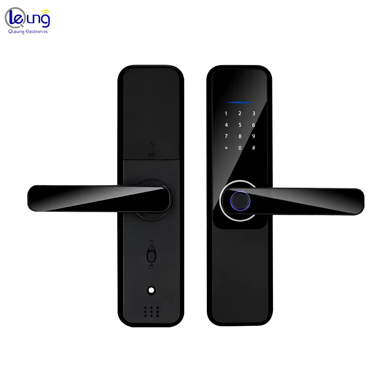 ✅ Tuya Smart Door Lock Fingerprint, Keyless Entry Door Swipe Card Lock w/ Handle