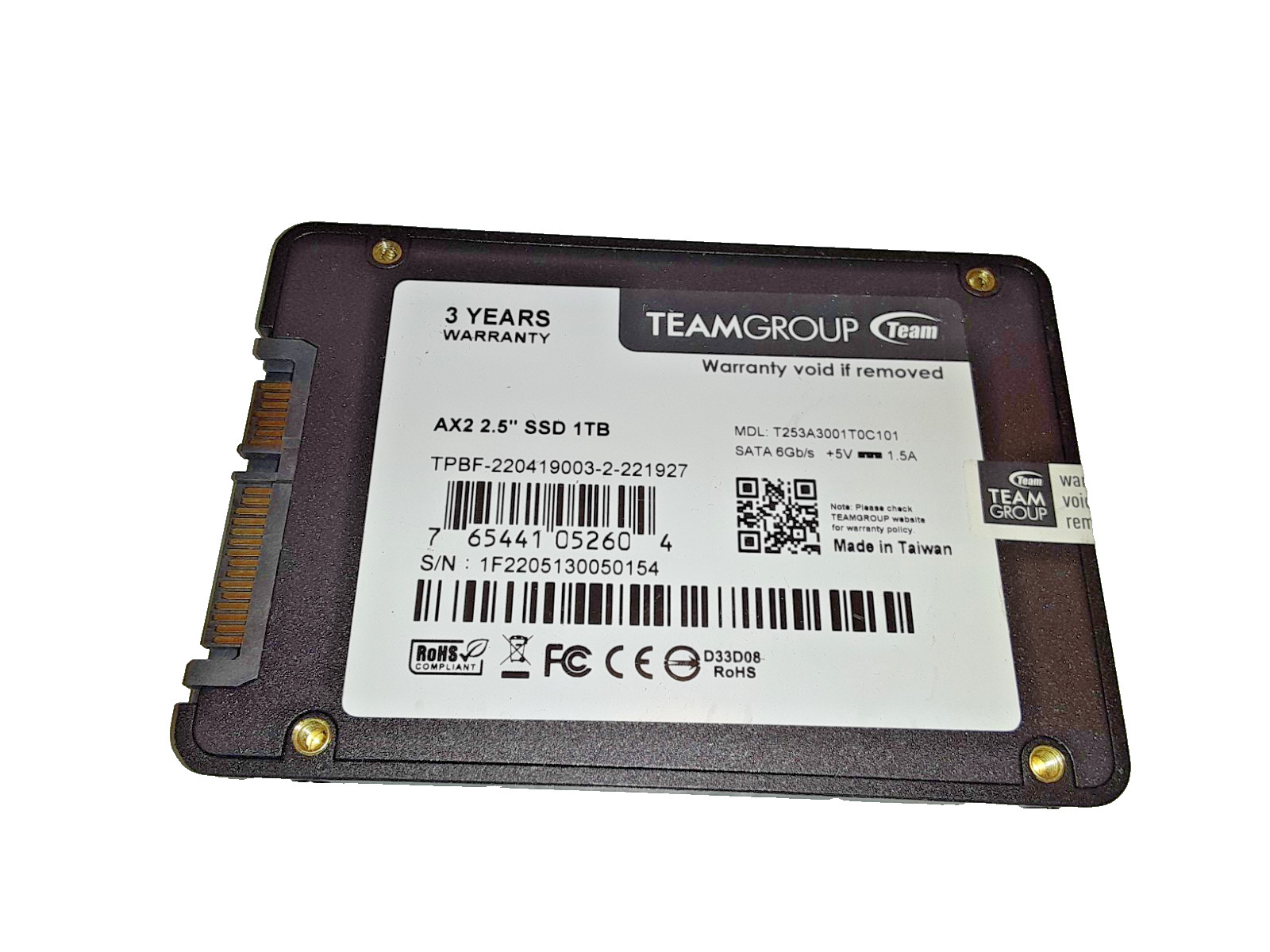 TeamGroup AX2 1TB 2.5" 6 Gbps SATA III SSD Internal Solid State Drive - TESTED