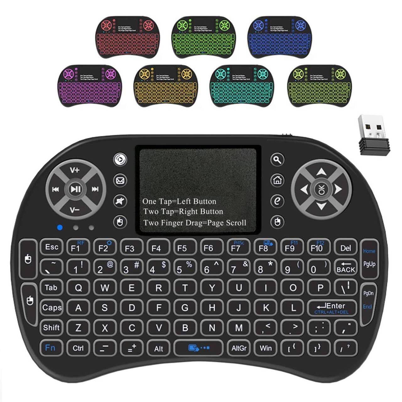 2.4GHz Backlit Mini Keyboard Touchpad , Mini Wireless Keyboard with Touchpad ...