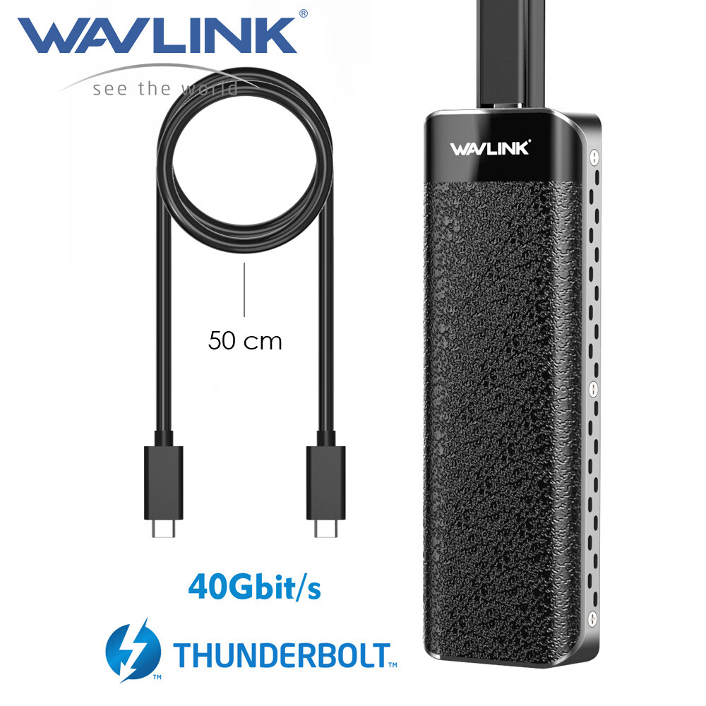 Wavlink Thunderbolt 3 NVMe PCIe M.2 SSDs Enclosure 40Gbps M Key M.2 SSD Case