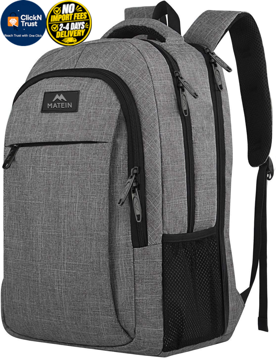 MATEIN Grey 17 Inch TSA Friendly Travel Laptop Backpack 17 Inch, Light Gray