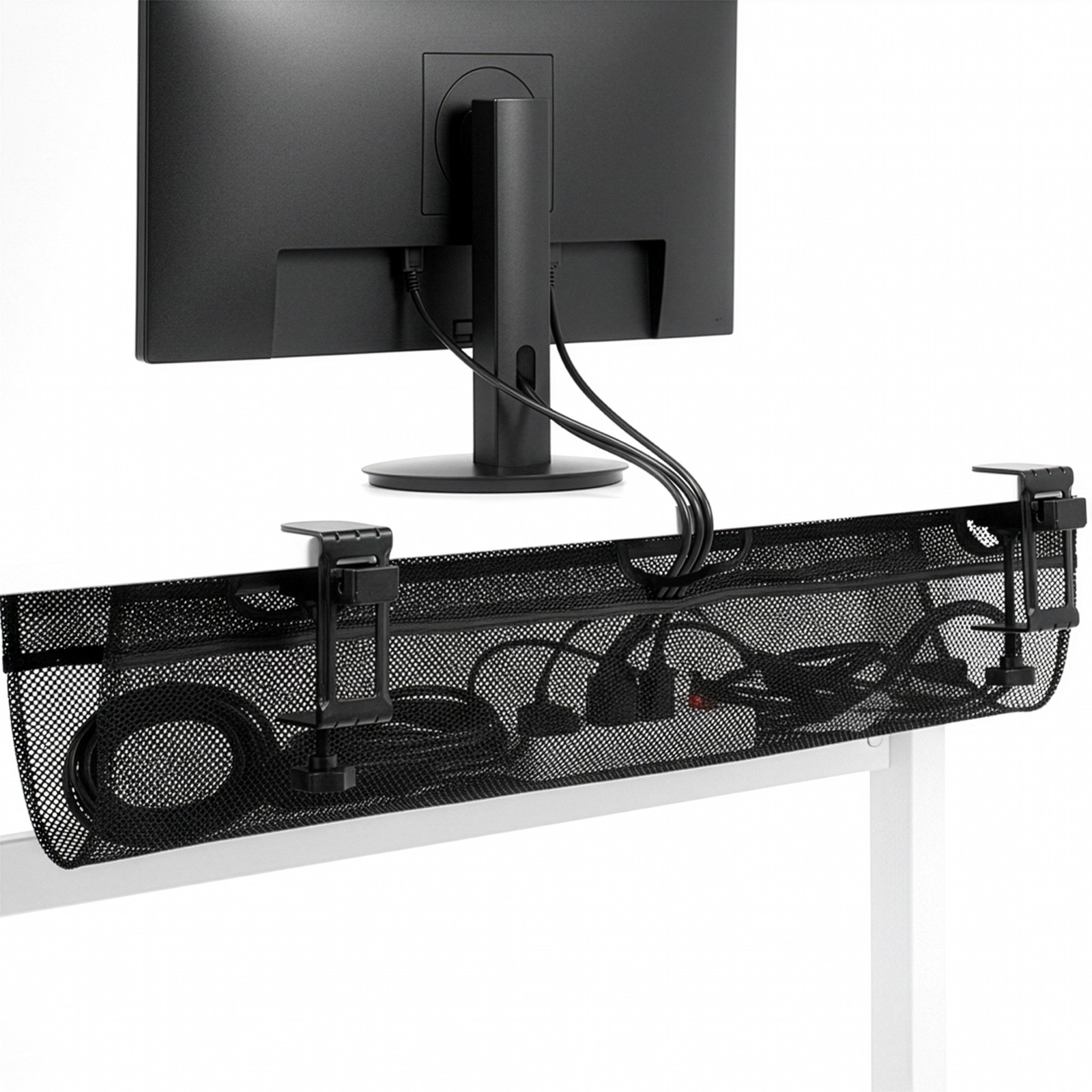 VIVO Black 36" Clamp-on Under Desk Cable Net, Mesh Cable Management