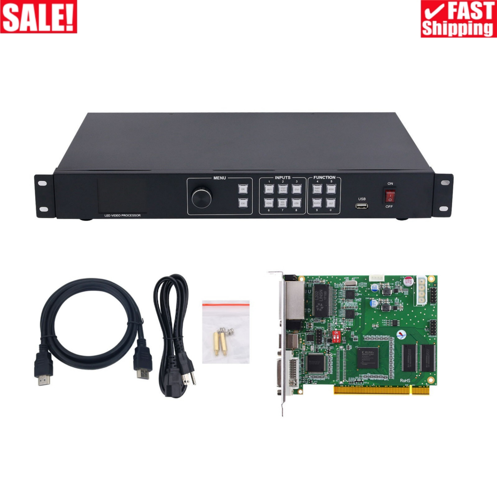 TS802D + AMS-MVP300 Linsn LED Control Card and Full Color LED Video Processor