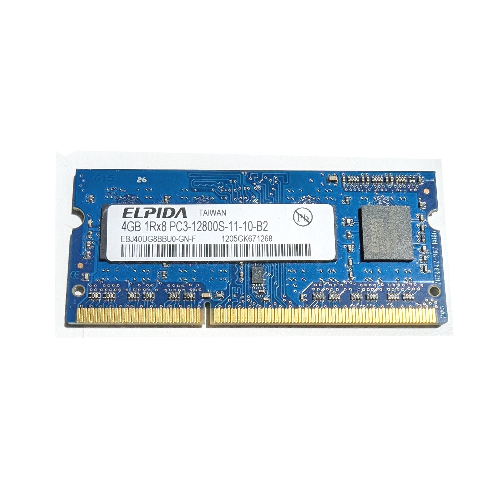 Elpida 4GB PC3-12800S DDR3 204-Pin SO-DIMM RAM Memory EBJ40UG8BBU0-GN-F