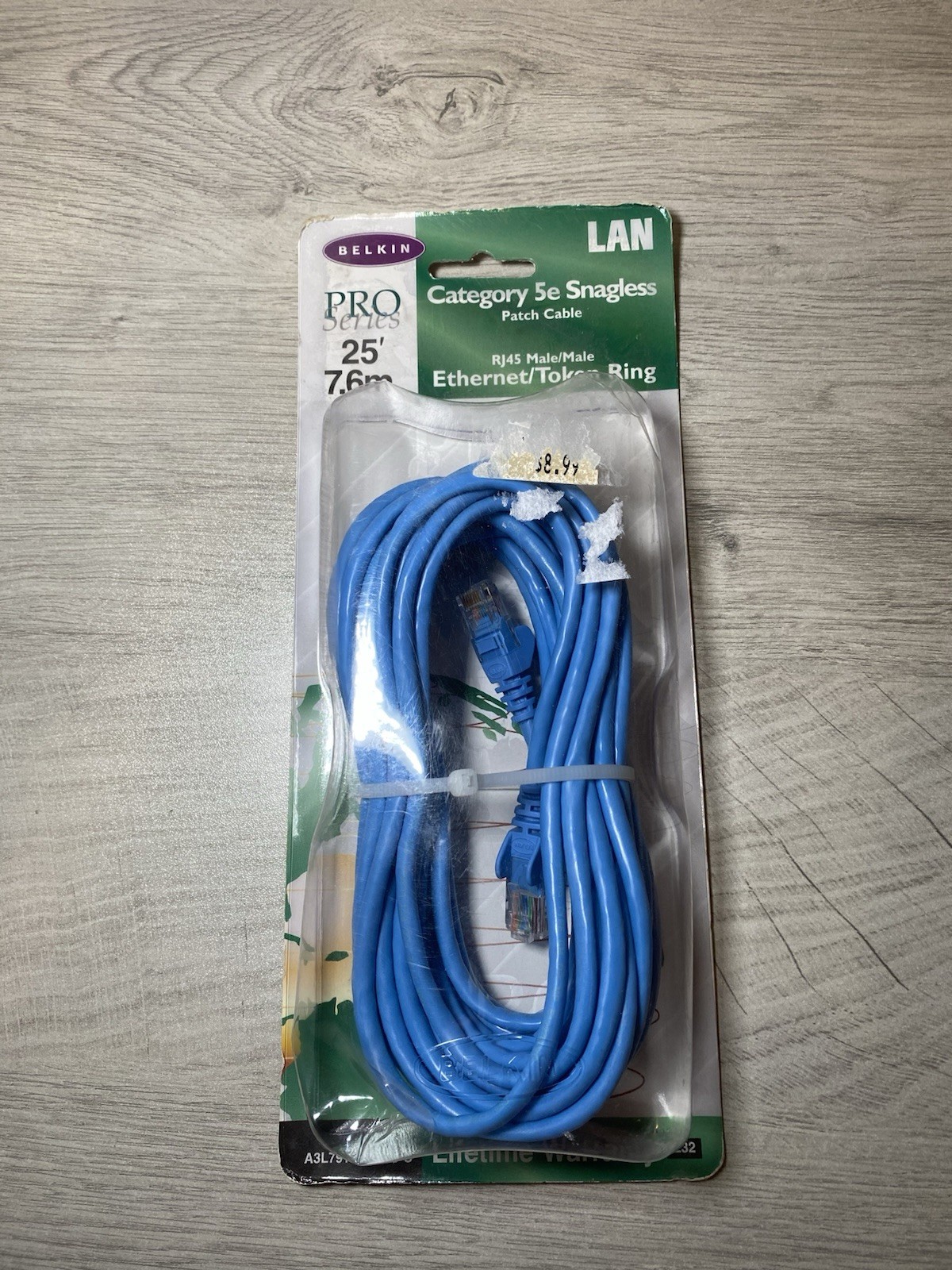 Belkin Pro Series Category 5E Snagless Patch Cable 25 Inch A3L791-25-BLU-S