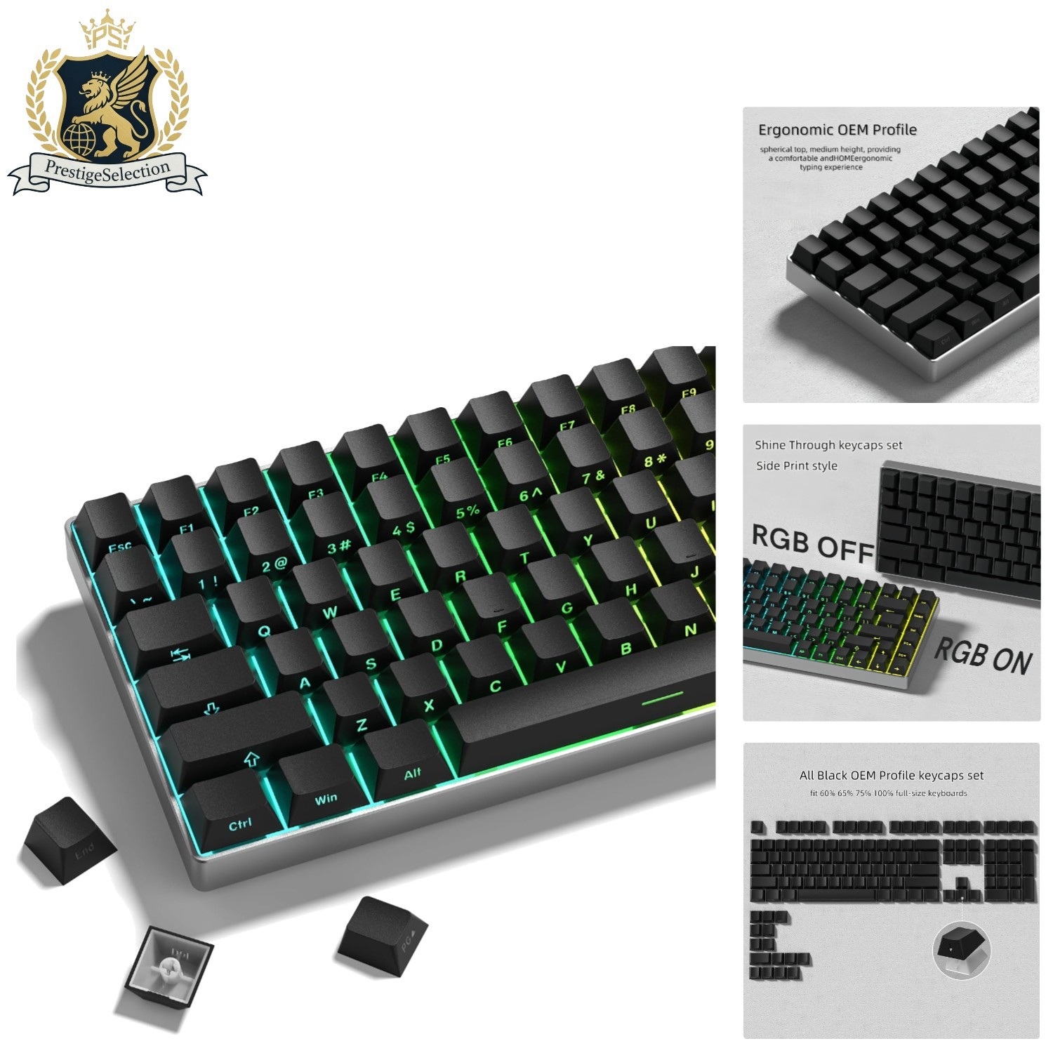 Complete 135-Key PBT Keycap Set with Keycap Puller - Ideal for Custom Builds