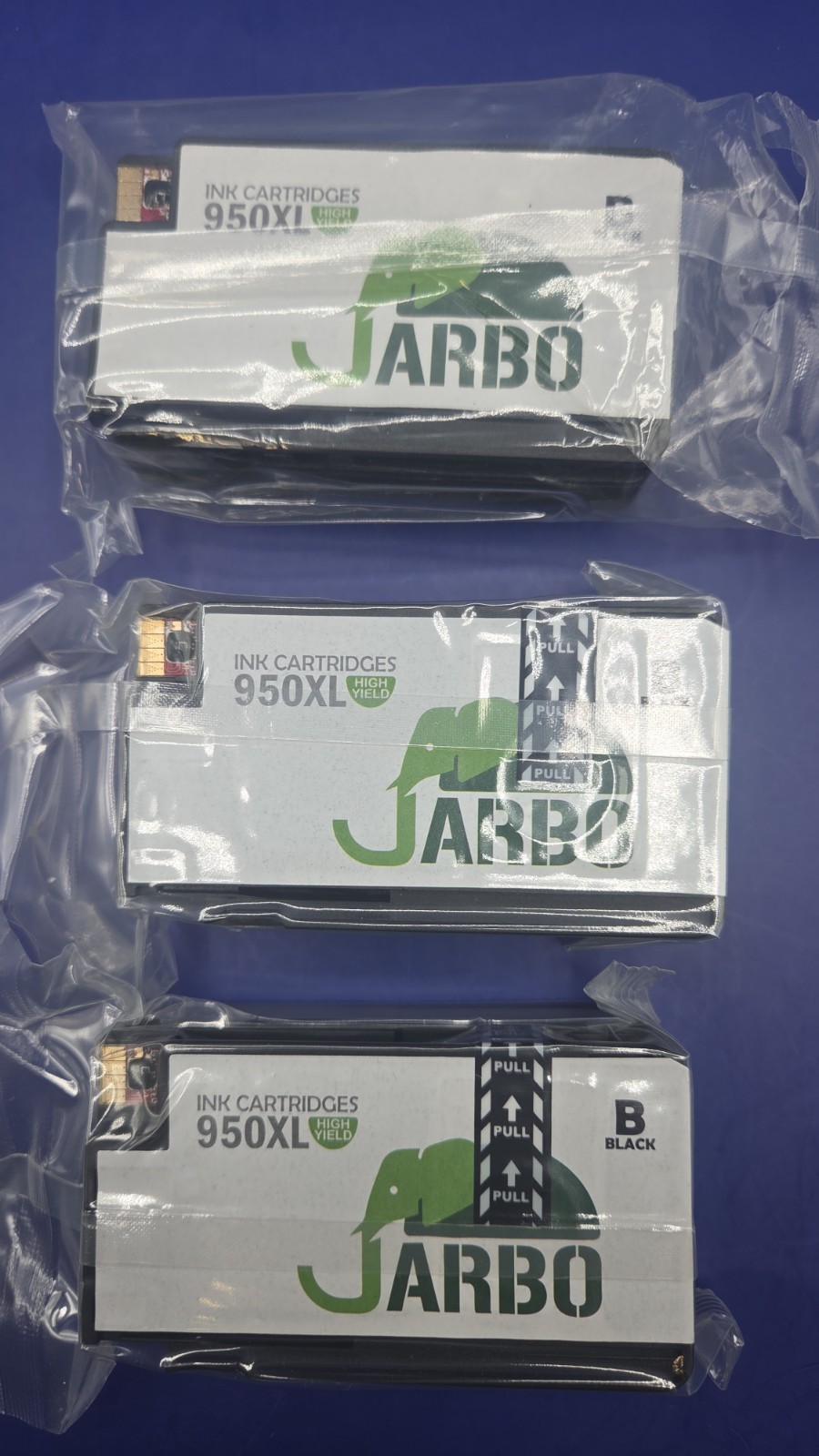 JARBO 950XL Black High Yield Ink Cartridges HP Compatible Lot of 3 2 Sealed