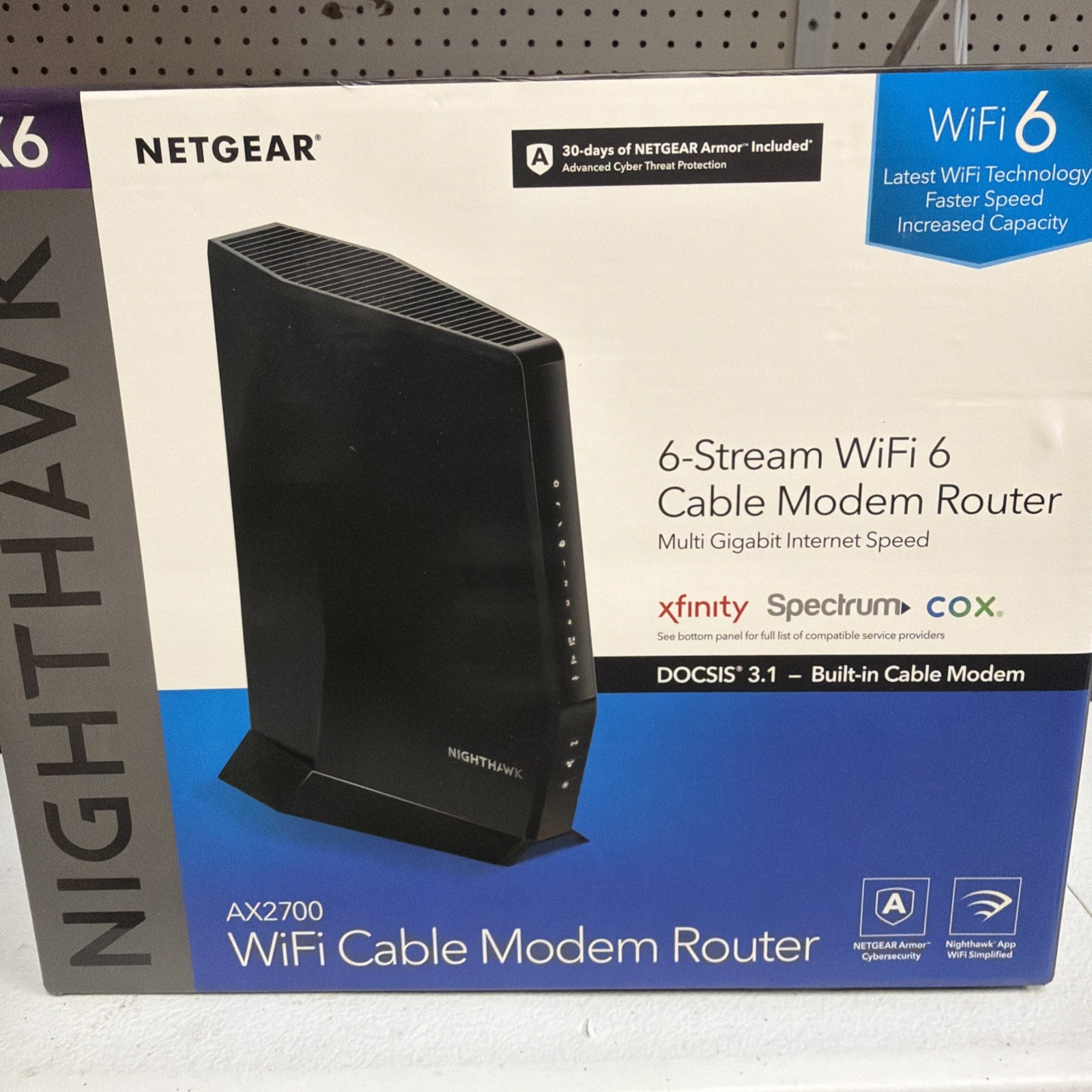 NETGEAR Nighthawk AX6 - AX2700 WiFi Cable Modem Router - CAX30