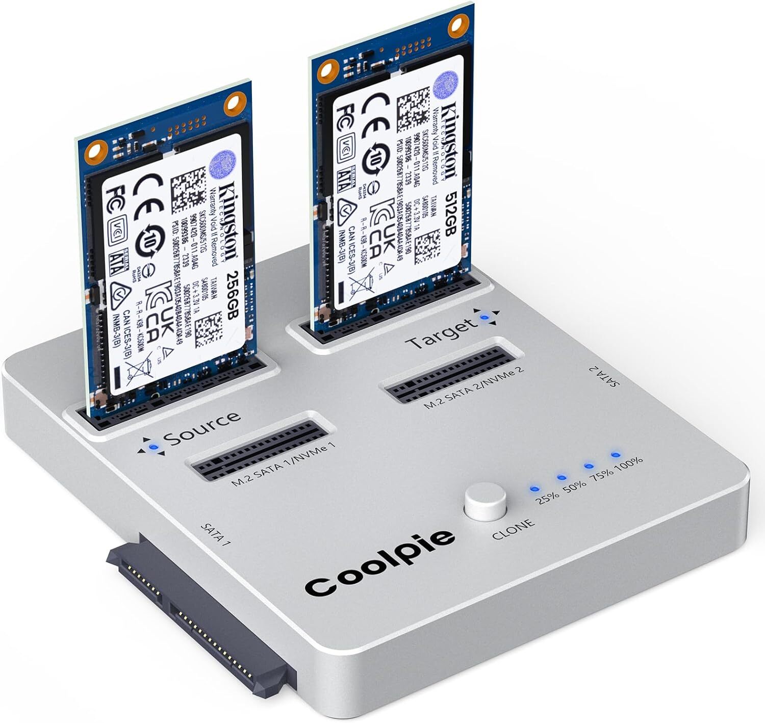 3-in-1 SSD Cloner for NVME/SATA、mSATA、SATA 2.5''SSD/HDD 3.5'' HDD Duplicator