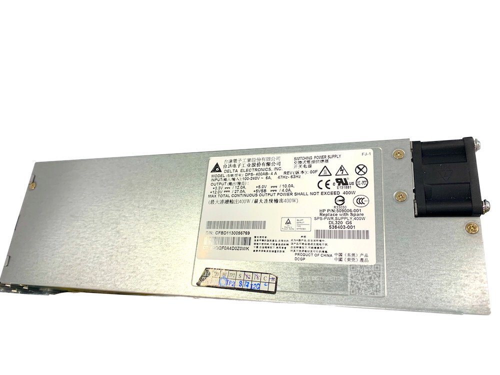 509006-001 I HP Proliant Server Power Supply 400W Non-Redundant DL120 G6 G7