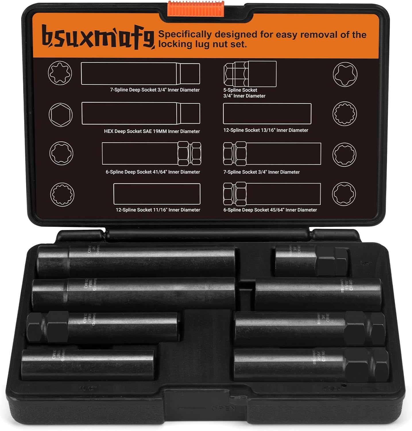 8Pcs Wheel Lock Removal Kit, Locking Lug Nut Master Key Set for Easily Removing
