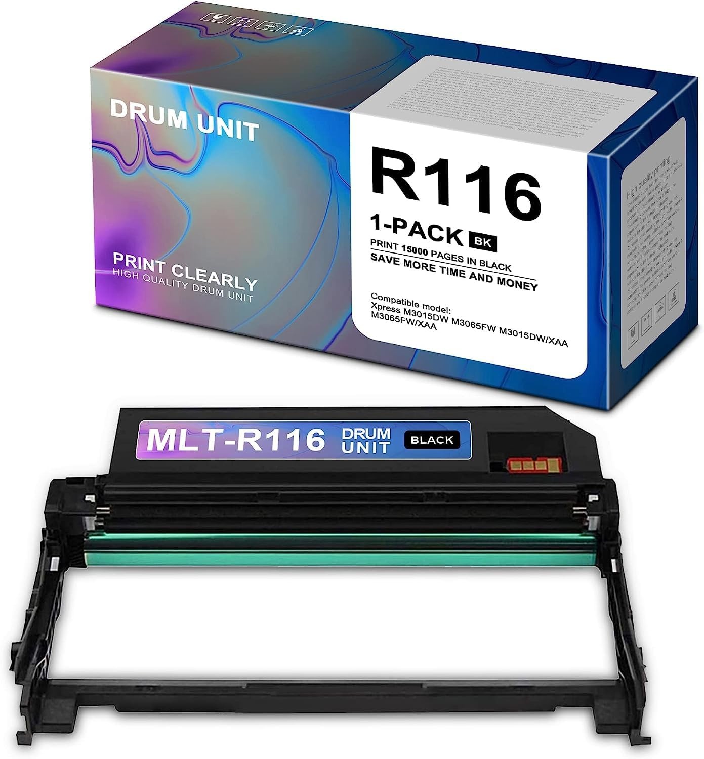 1-Pack Compatible Black MLT-R116 Drum Unit R116 Replacement for Xpress M3015DW M
