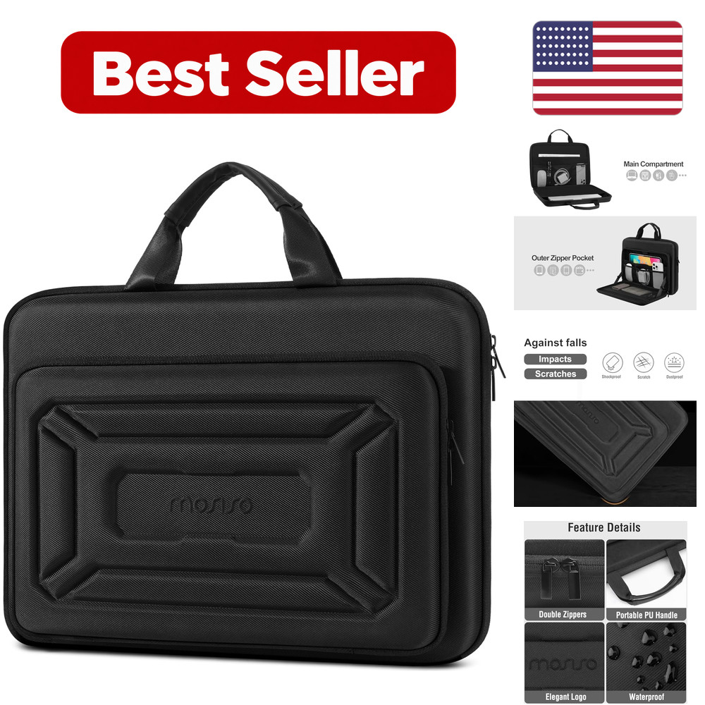 15.6 Inch Laptop Hard Case - Black Waterproof