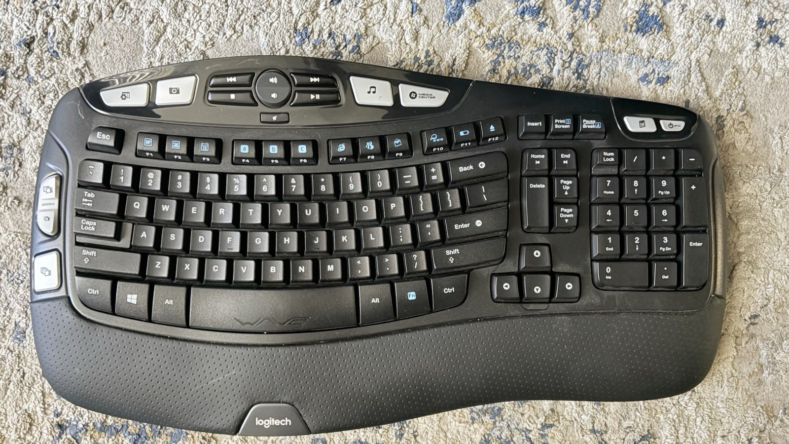 Logitech K350 Comfort Wave Wireless Keyboard with Dongle