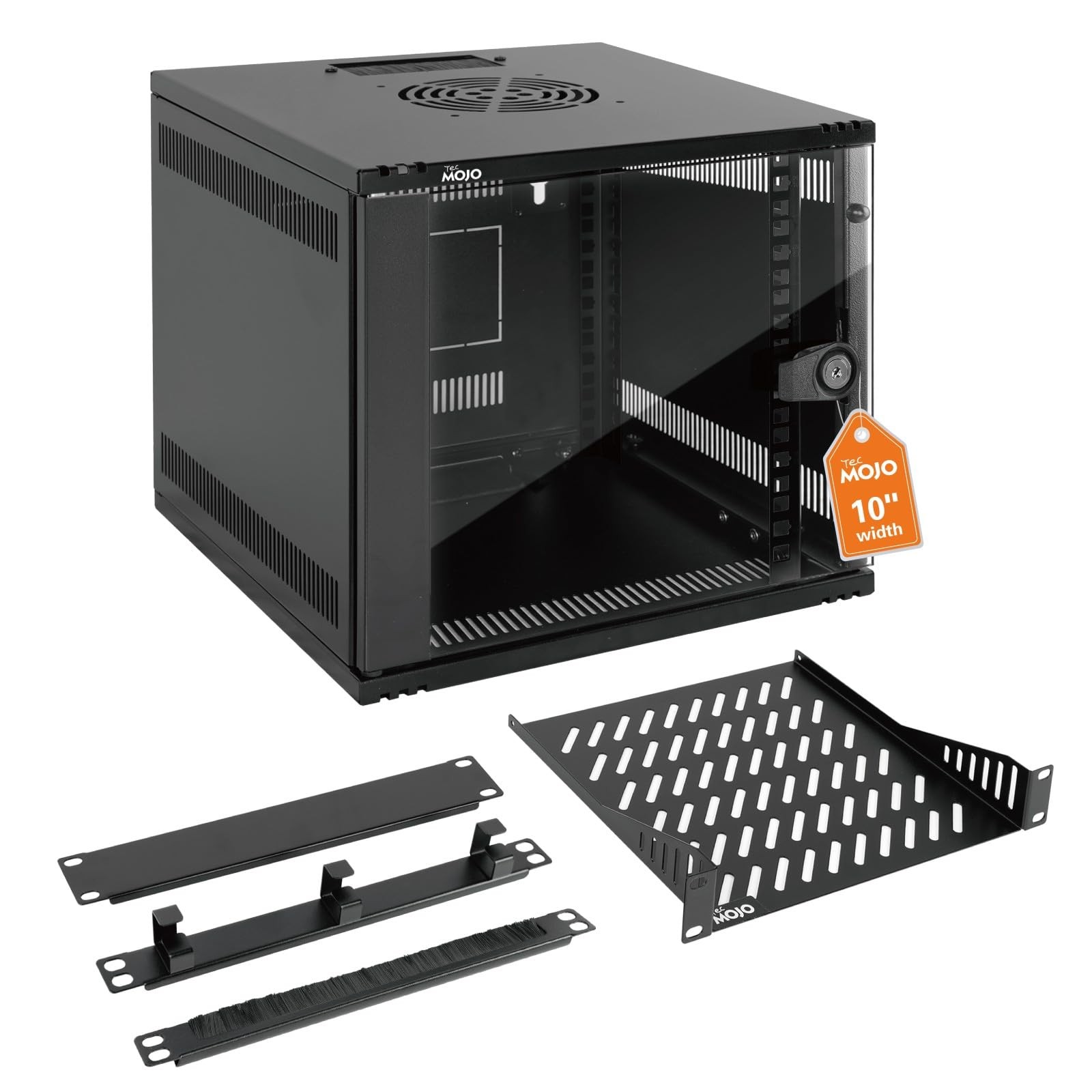 Tecmojo 6U 10 inch Rack, Wall Mount Network Cabinet Set,12.3W x 13D x 11.8H-.New