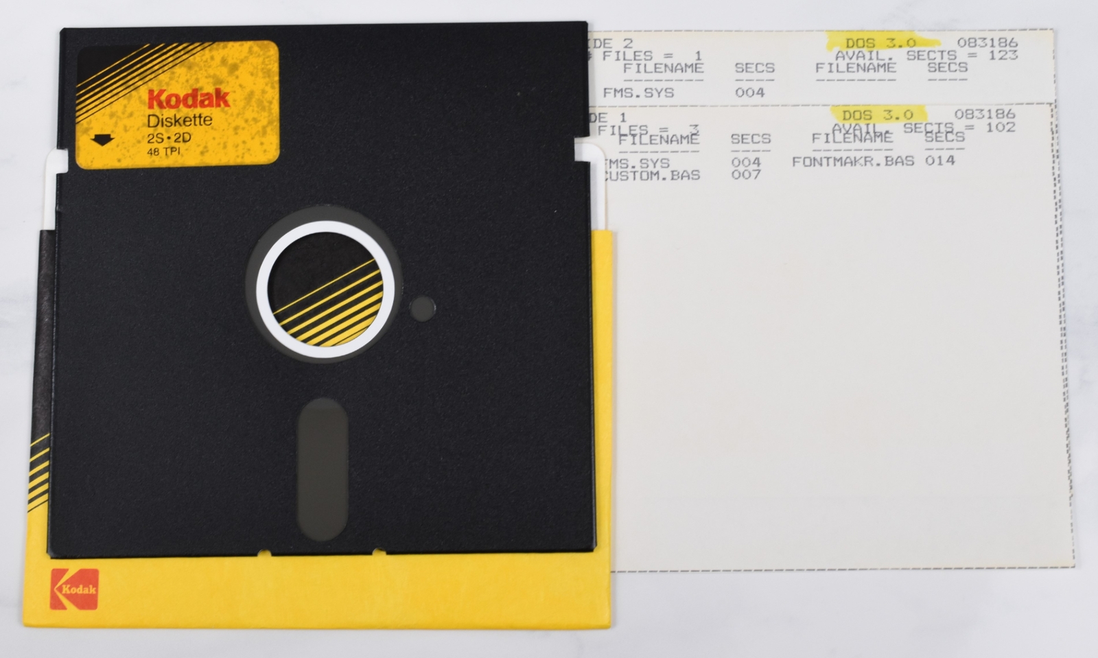 Vintage Kodak Computer Floppy Disk-Collectible, Untested, As-Is (DOS 3.0)