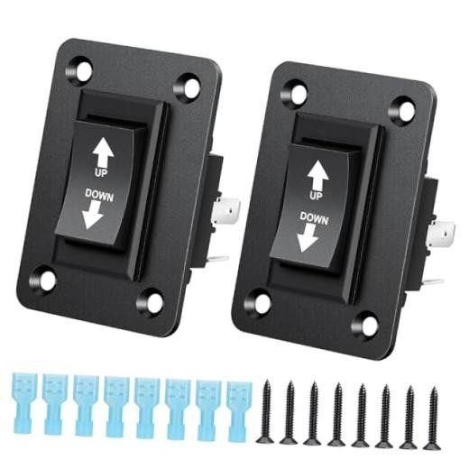 2 PCS DPDT Momentary Rocker Switch 12V 30A, Polarity Reversing Up Down Switch