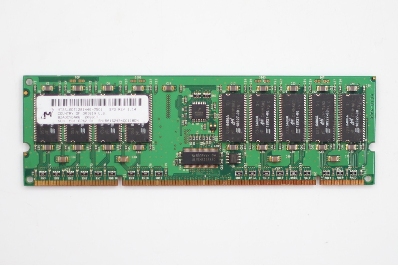 Micron 2GB PC100 100MHz ECC REG Server RAM P/N: MT36LSDT128144G-75C1 Tested