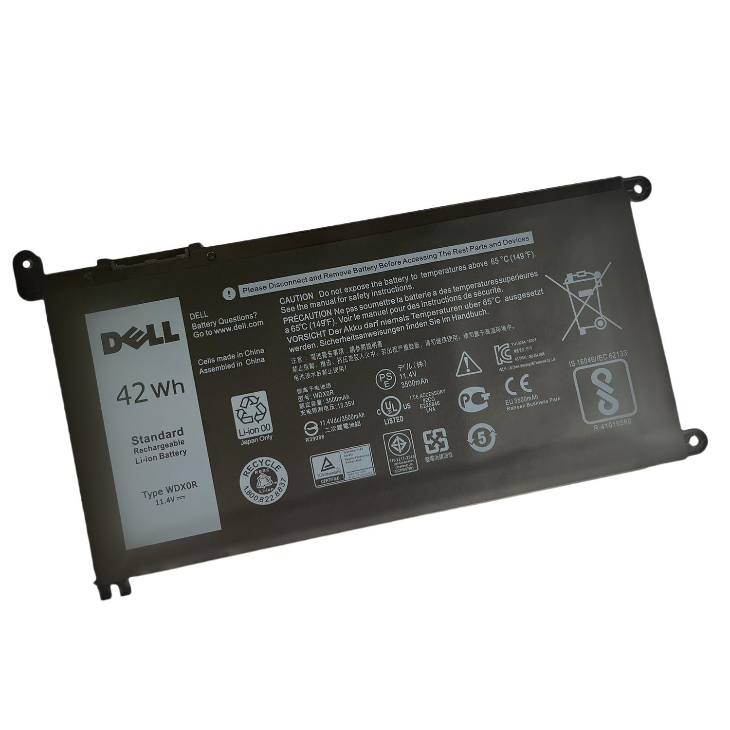 11.4V 42Wh 3-Cell Notebook Battery for Inspiron 5368 5378 5379 7368 7460 Laptops