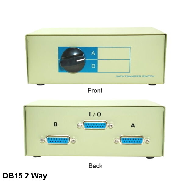 Kentek DB15 Manual Data Switch 2 Way Rotary Dail Type for MAC Monitor Display AB