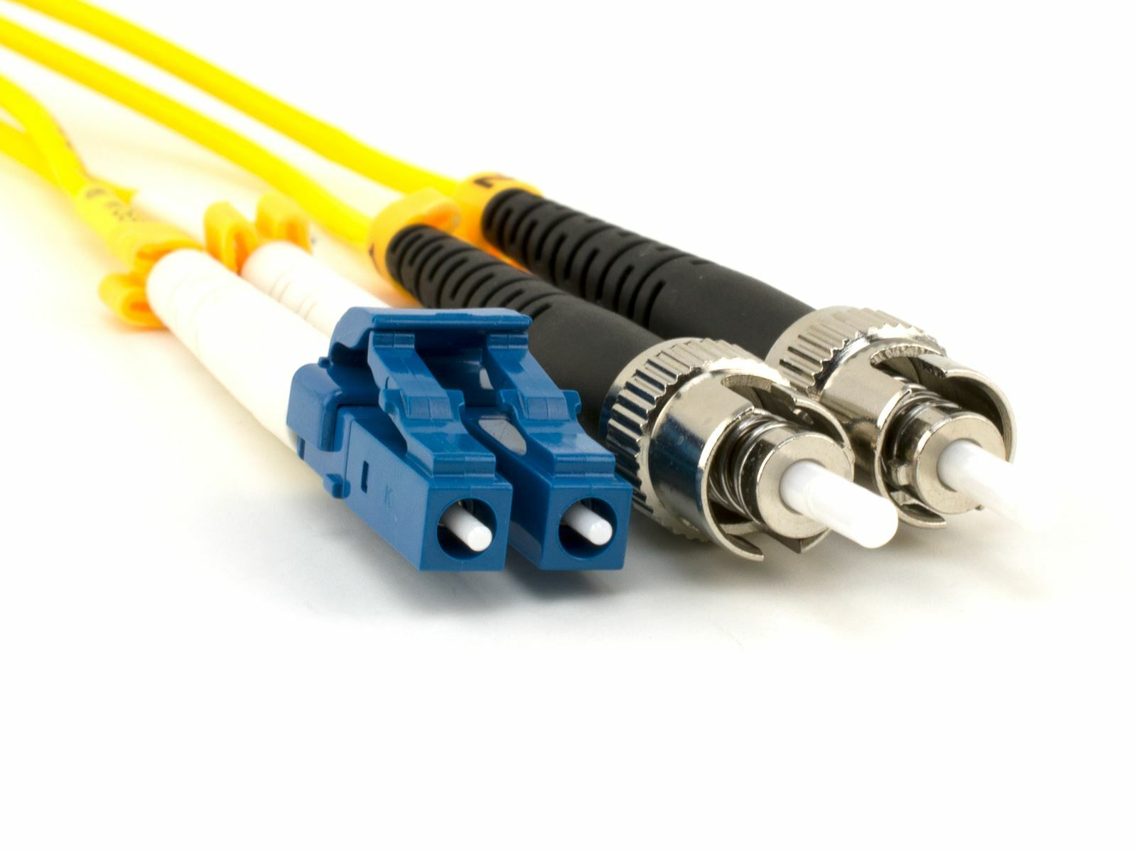 20 PACK LOT 1m LC-ST Duplex 9/125 OS2 Singlemode Fiber Cable OFNR Yellow 3FT