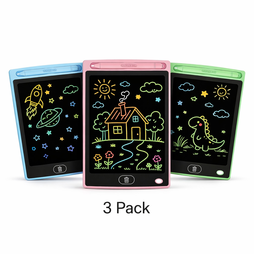 3 Pack 8.5" LCD Writing Tablet for Kids Reusable Erasable Drawing Doodle Pad Toy