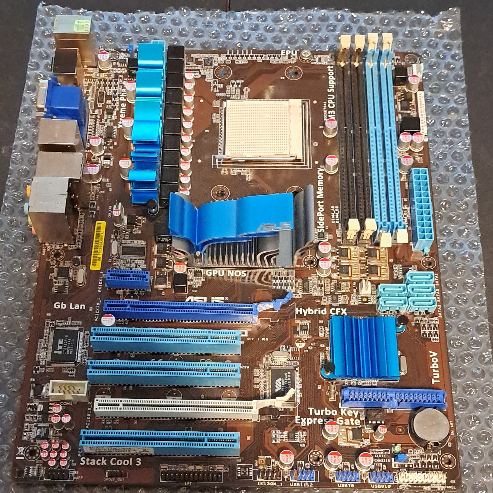 ASUS ATX AM3 DDR3 Motherboard Hybrid CFX Turbo Key Stack Cool 3 Gb Lan Audio