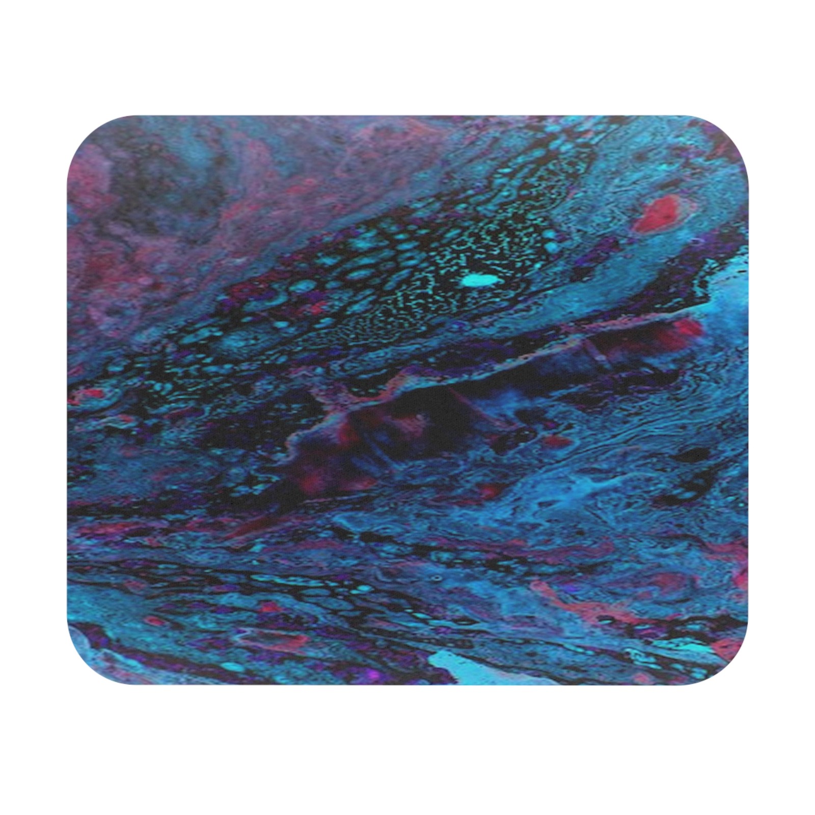 Abstract Blue Purple Fluid Art Mouse Pad