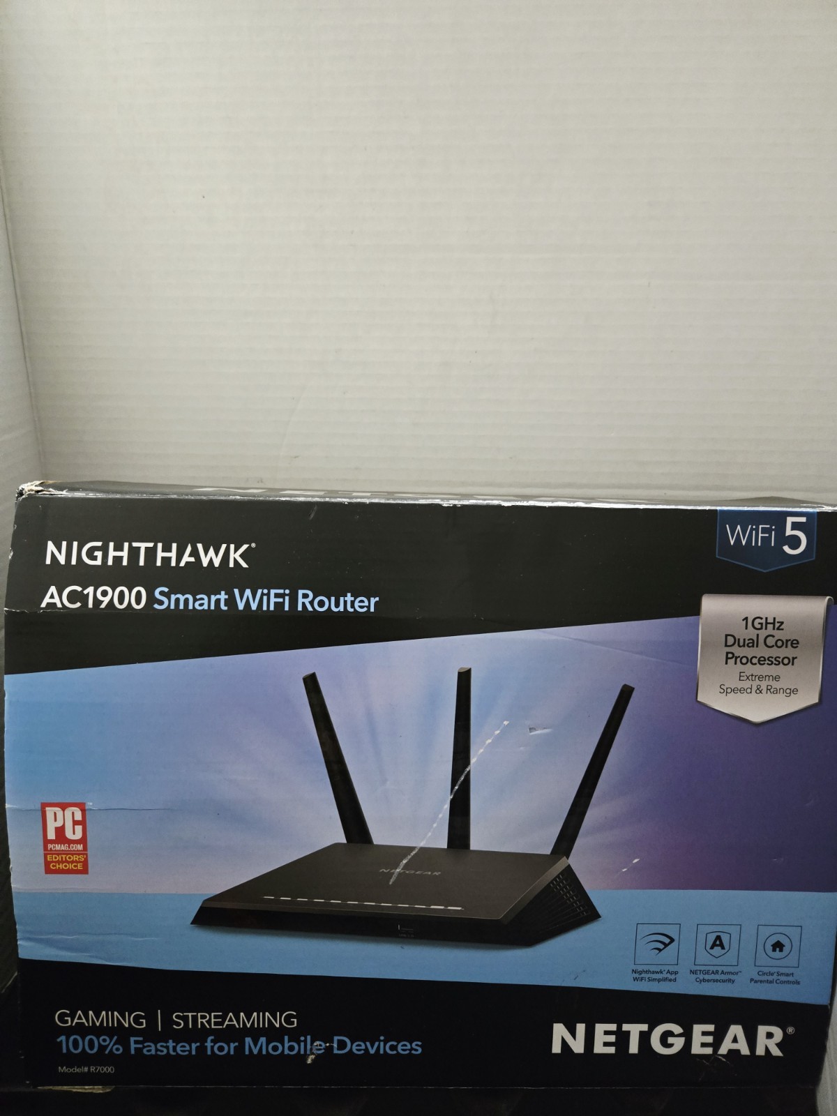 NETGEAR NIGHTHAWK R7000 AC1900 DUAL-BAND SMART USB WIFI ROUTER W ADAPTER