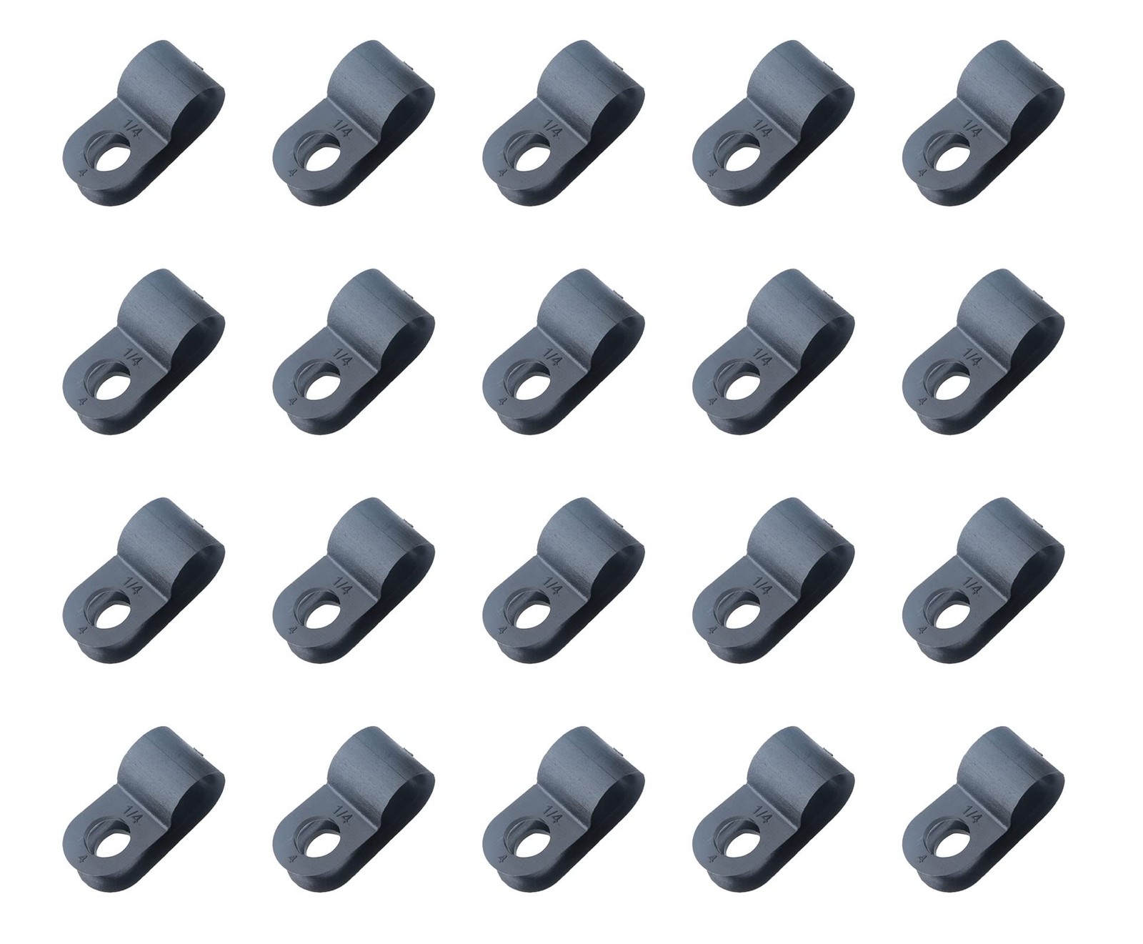 50 Pcs Cable Clamp 1/4 Black R Type Nylon Screw Mounting Cable Fastener Wire ...