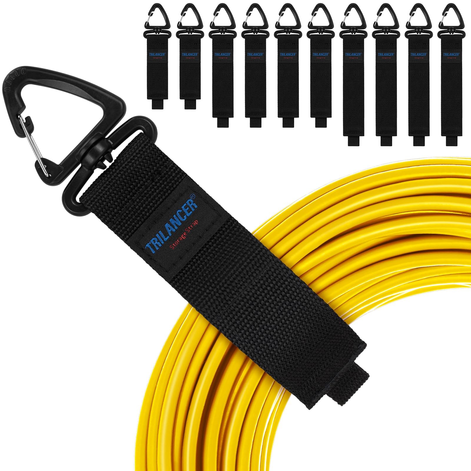 Heavy Duty Hook  Loop Cable Straps 10-Pack - Wire Hose Organizer