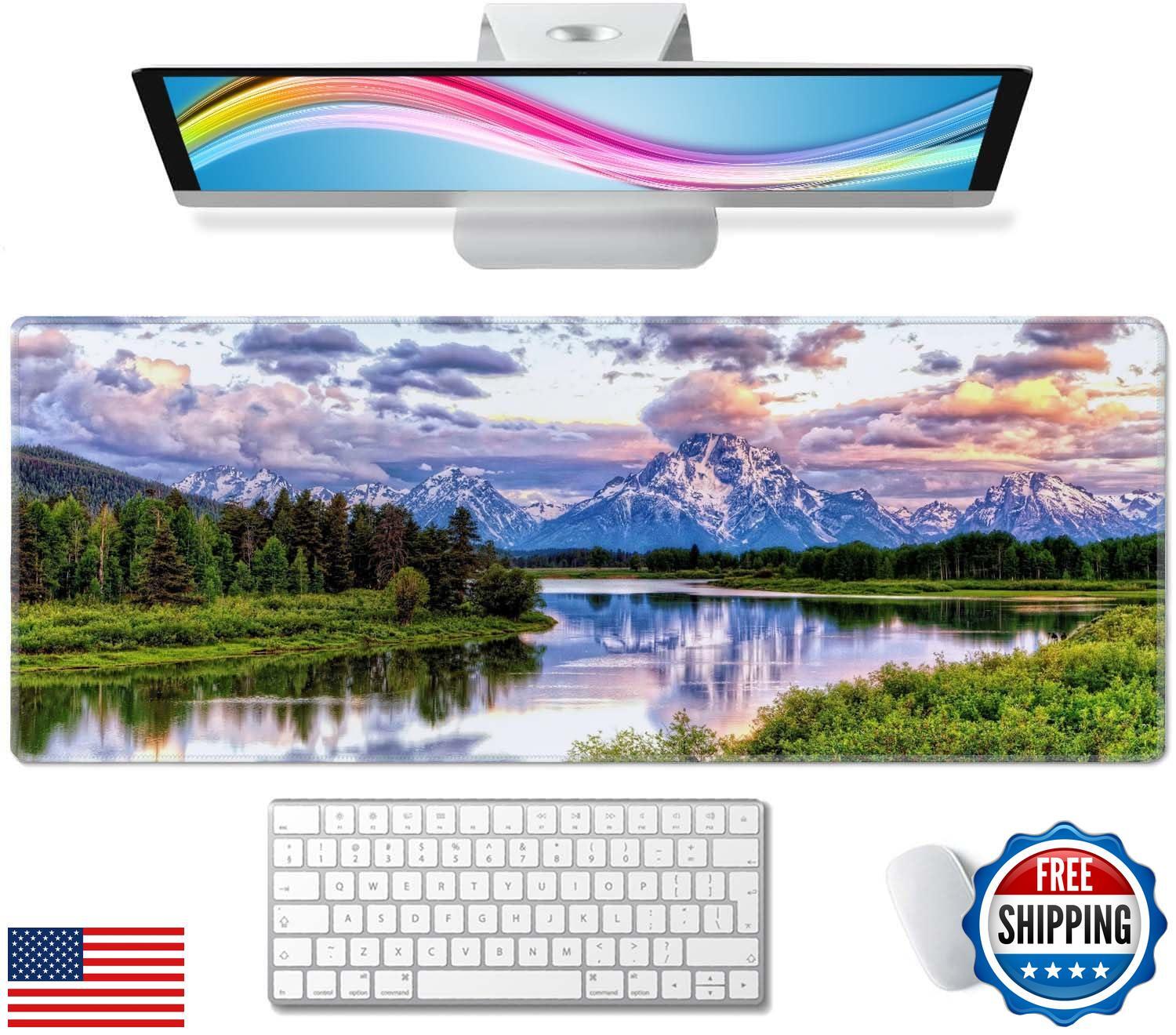 Gaming Mouse Pad, Large Non-Slip Rubber Base Mousepad, Keyboard Mouse Mat, De