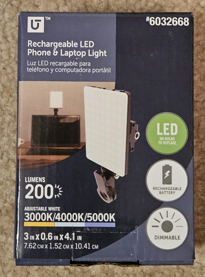 Rechargeable LED Light for Phone Tablet or Laptop Utilitech