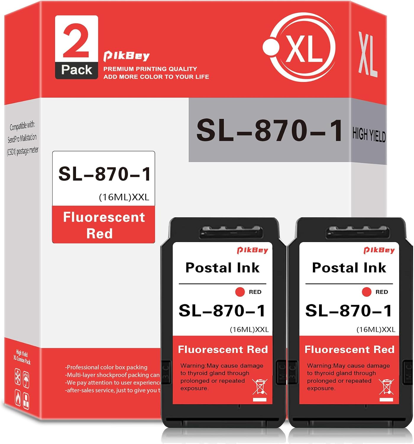 SL-870-1 XXL Red Ink Cartridge High Capacity Compatible for SL870-1 Fluorescent