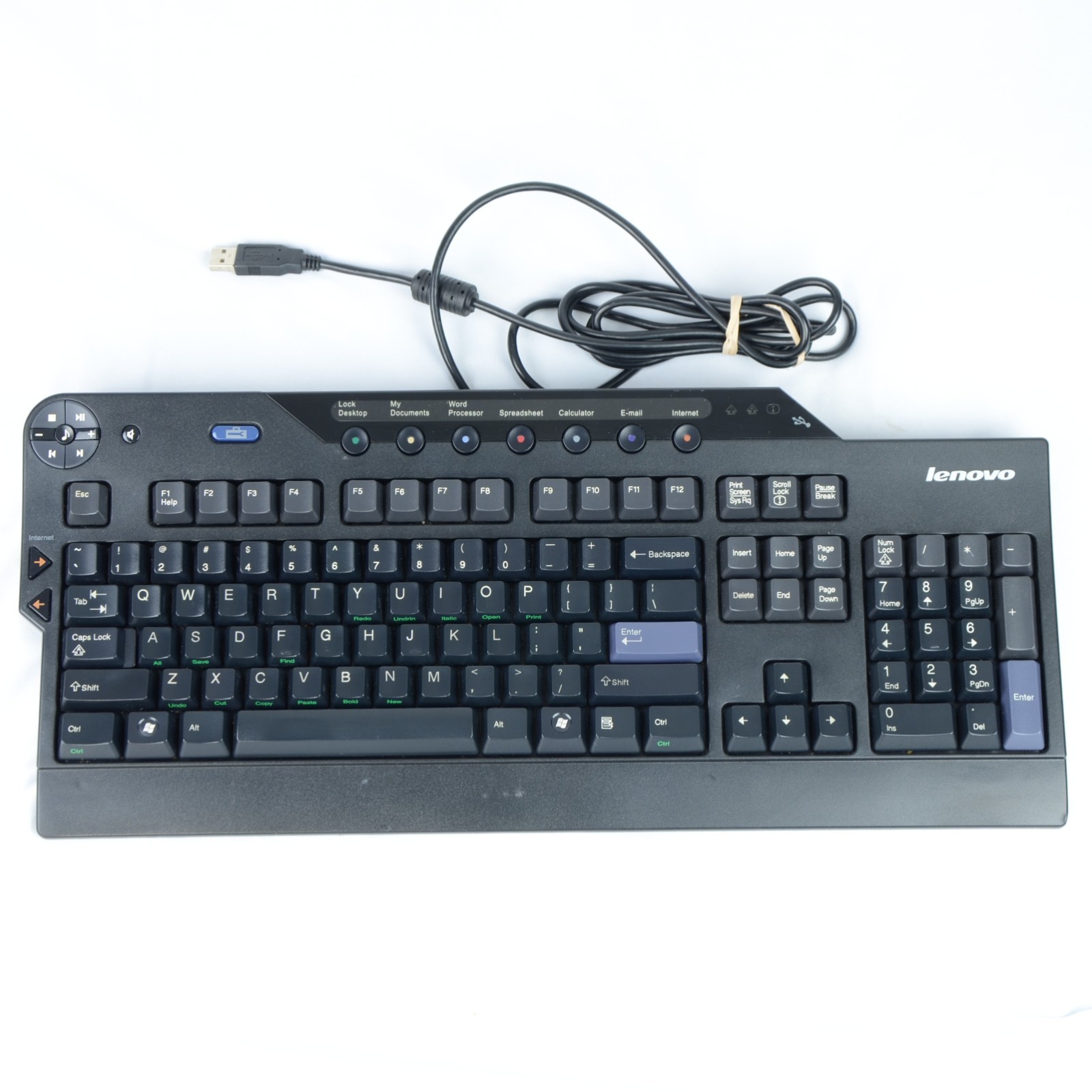 Lenovo SK-8815 USB Wired Keyboard Enhanced Performance Multimedia QWERTY