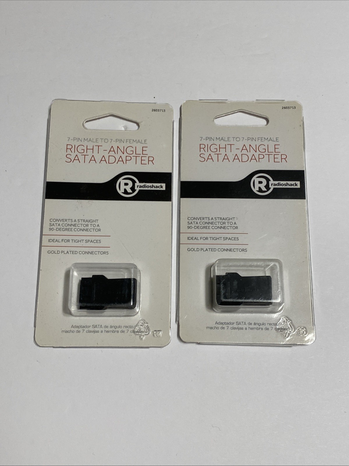 Lot Of (2) RadioShack Right Angle SATA Adapter