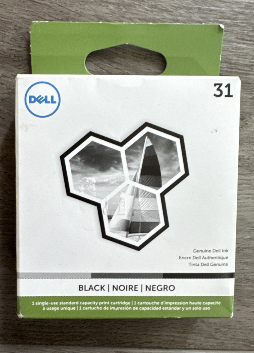 Dell 31 Black Ink Cartridge OEM Printer Models V525w V725w 200 Pages NEW SEALED