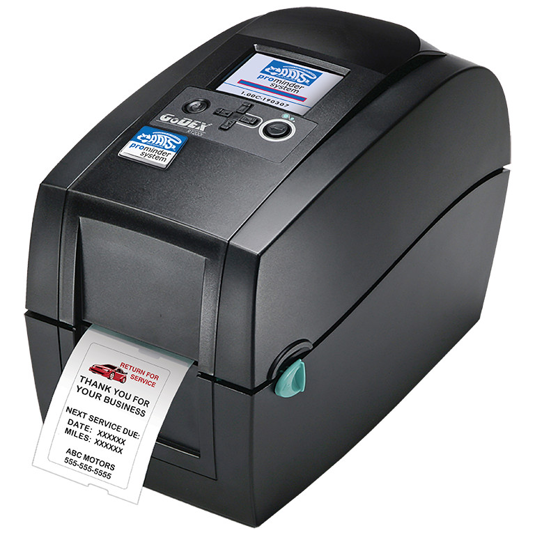 ProMinder Now Godex 31 Standard Programs oil change reminder sticker printer