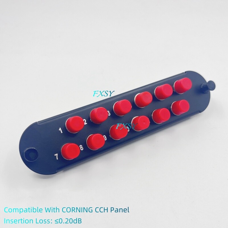Fiber Optical Panel 12 FC UPC OS2 Adapter Compatible CORNING CCH-01U CCH-CP12-11