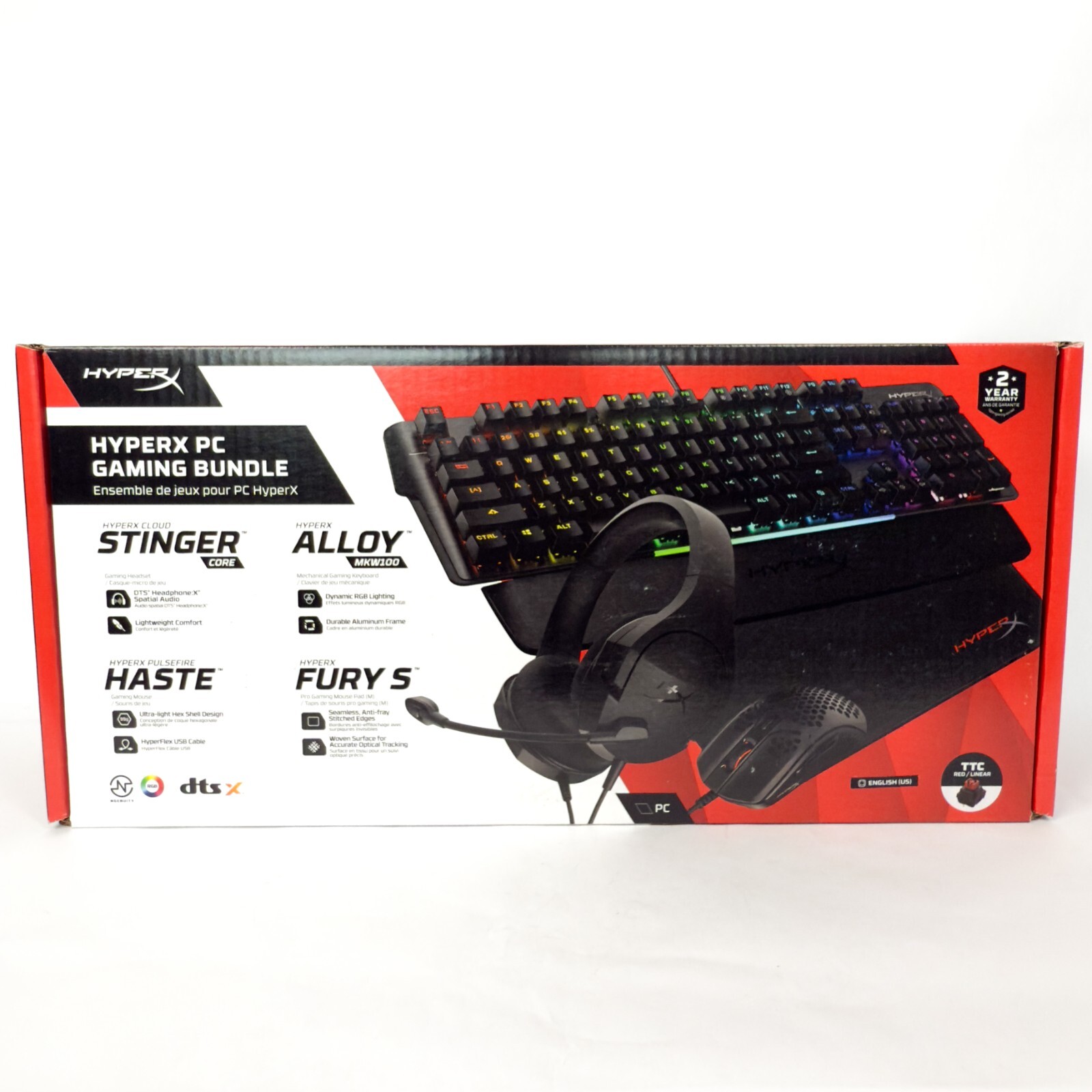 HyperX PC Gaming Bundle with Keyboard, Mouse, Mouse Pad & Headphones