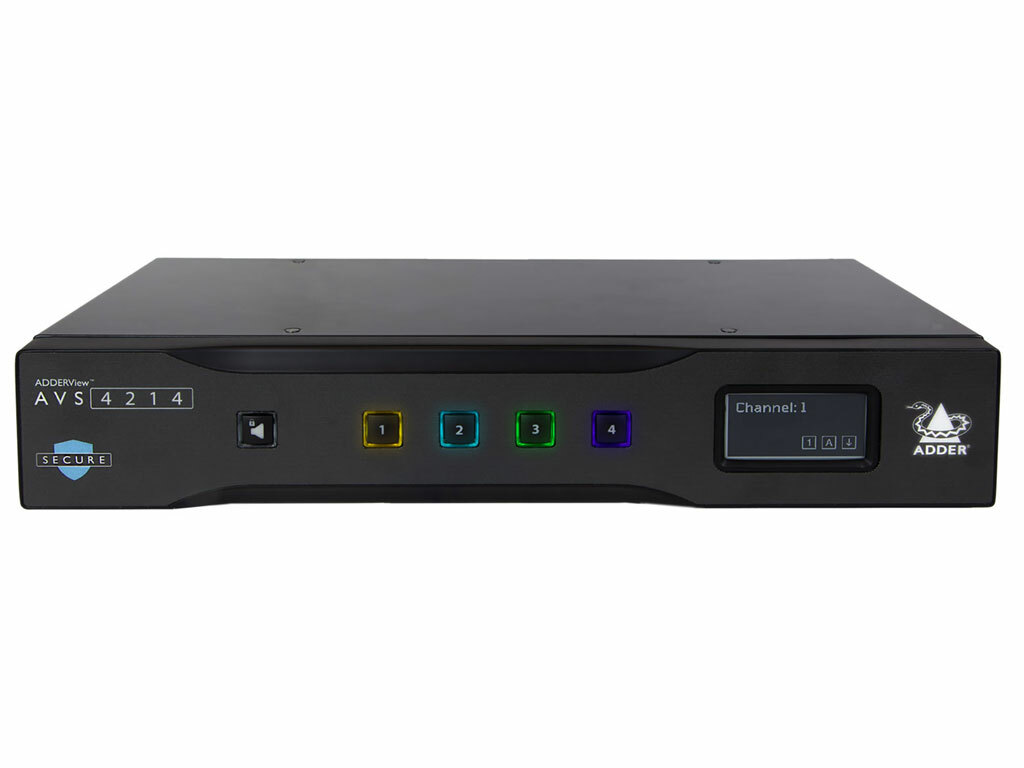 AdderView Secure 4-port DP/HDMI 4K/60 DUAL HEAD