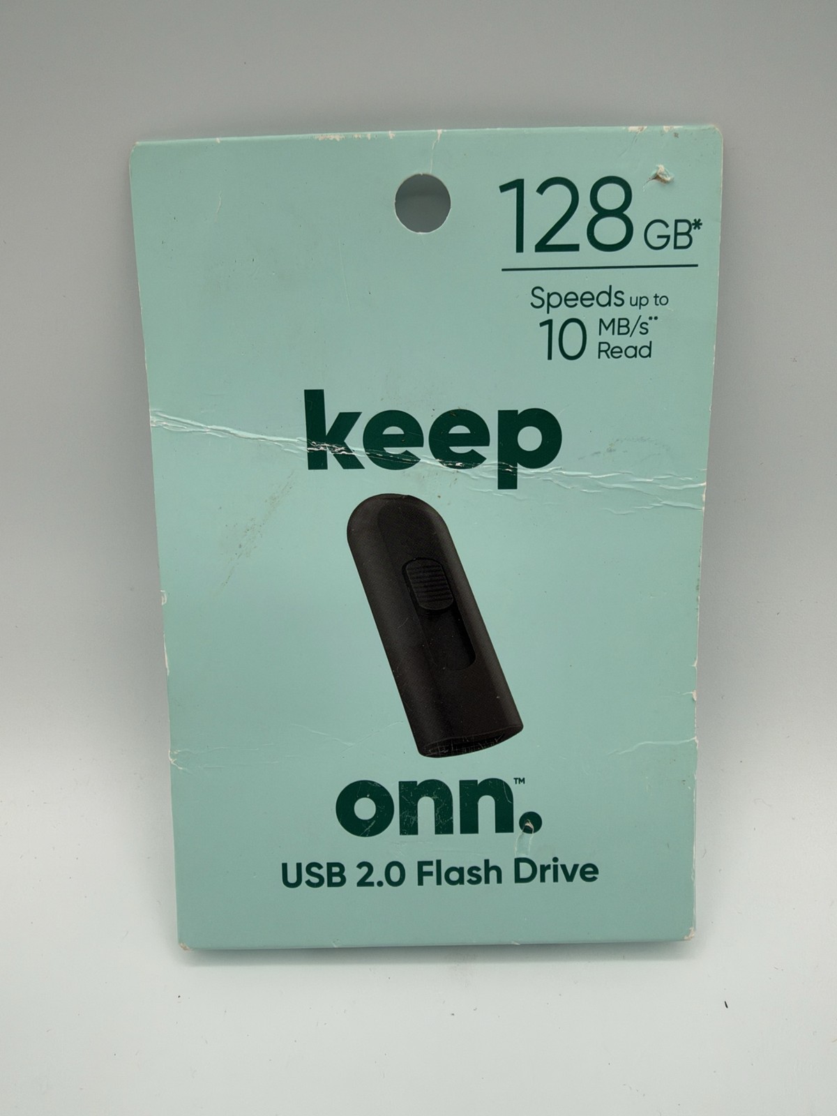 Onn. 128GB USB 2.0 Flash Drive Black PC Mac USB-A Removable External Storage