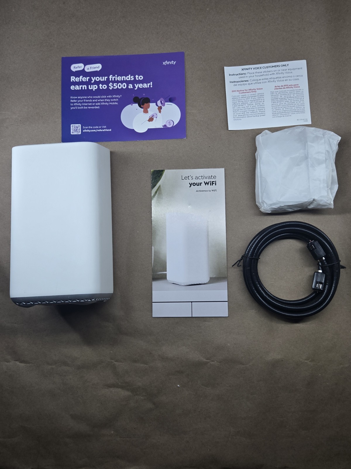 Comcast Xfinity XB7-T Modem WiFi Router W OEM Power Adapter