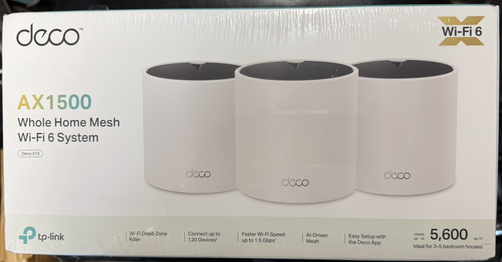 TP-LINK Deco X15 AX1500 Dual-Band Wi-Fi 6 Mesh Router System 3-Pack