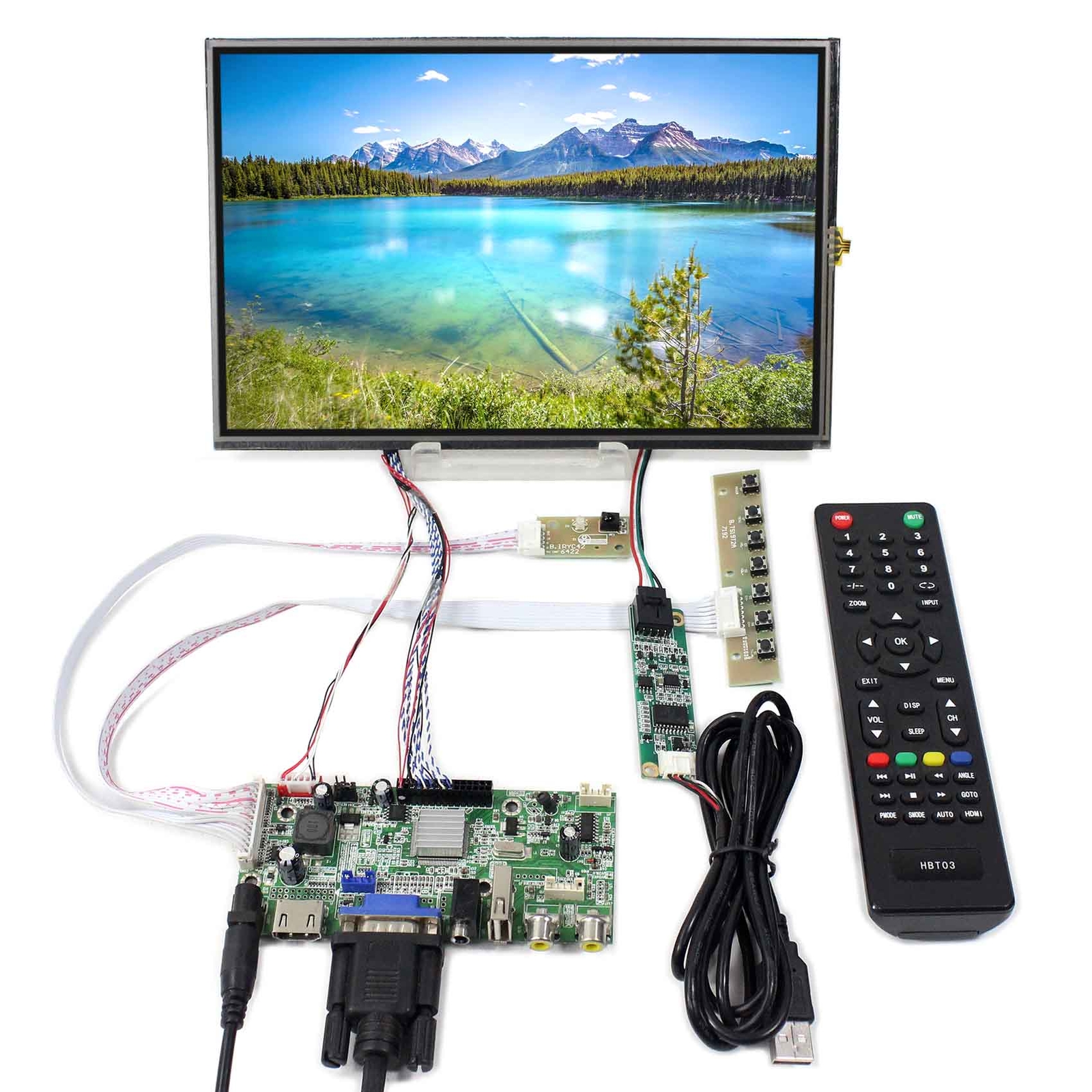HD VGA 2AV USB LCD Controller Board 10.1inch M101NWWB Resistive Touch Panel