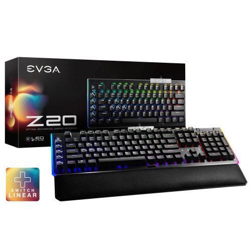 NEW - EVGA Z20 RGB Optical Linear Switch Keyboard English/Korean Keycaps