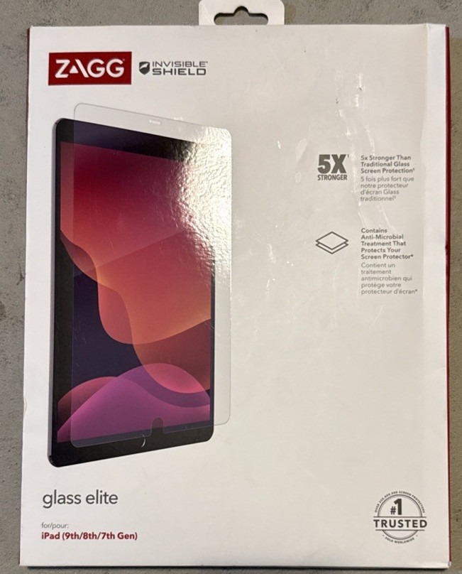 NEW SEALED ZAGG InvisibleShield Glass Elite Screen Protect iPad 10.2 7th-9th Gen