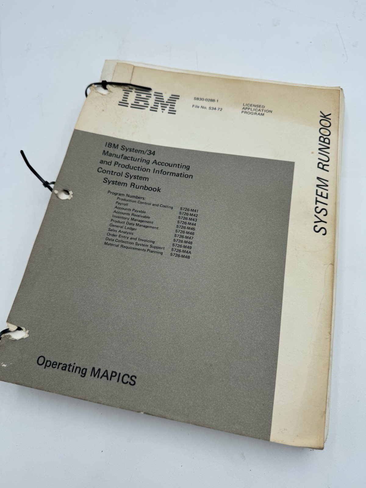 IBM System 34 Manufacturing Accounting Production Information 1979 Manual RARE