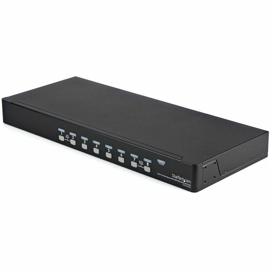 StarTech 8 Port 1U Rackmount USB KVM Switch Kit with OSD and Cable